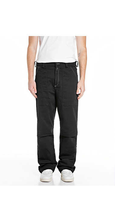 ワイドフィットARLON ブラックデザインデニム